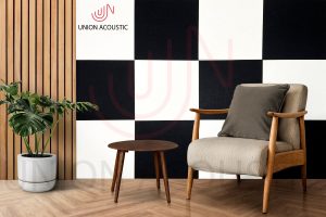 room with acoustic panels and chairs